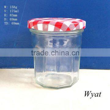 wholesale 175ml 6oz glass jam jar empty glass fruit jam jar with tin cap