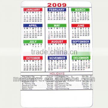 wholesale 2016 4C printing logo free monthly fridge magnet calendar