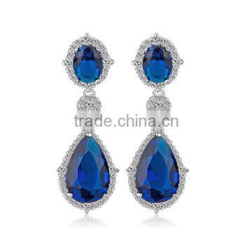 Elegant Teardrop Shape AAA Cubic Zircon Stone Fashion Bridal Earrings for Women