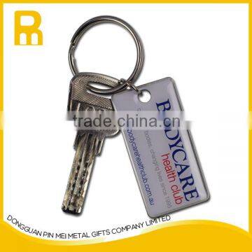 Wholesale Custom Promotional Personalised Silver color Blank Metal Keyrings with Ring