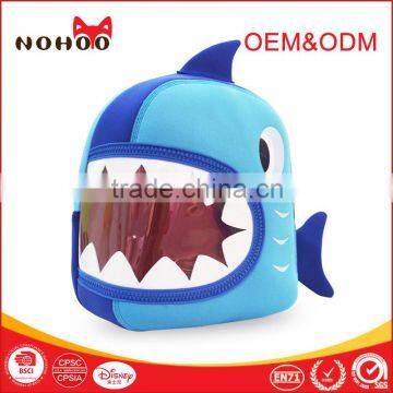 2016 latest cute cartoon shark neoprene material child school bag blue                        
                                                Quality Choice