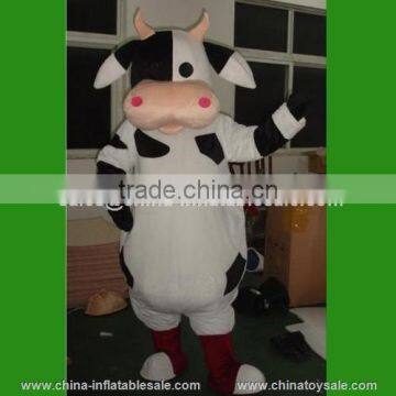 Commercial cheap mascot costume / milk cow mascot costume for advertising