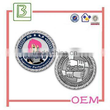 Customized Zinc Alloy Metal Silver Souvenir Coin