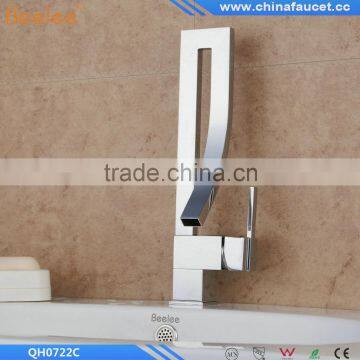 Beelee QH0722C Chrome Finish Single Handle Single Hole Bathroom Waterfall Basin Mixer Vessel Faucet Tap photo-2