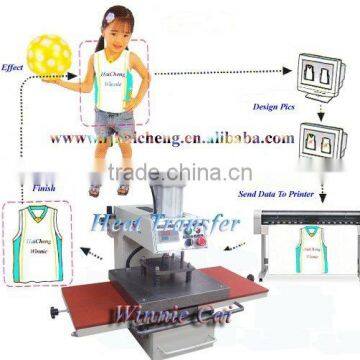 Pneumatic double stations tshirt heat transfer printing machine