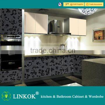 Linkok Furniture High gloss Hot selling perfect acrylic hotel kitchen project