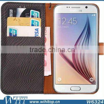 Luxury Zebra Stripe Flip Leather Stand Wallet Cover Phone Case for Samsung Galaxy S6 photo-6