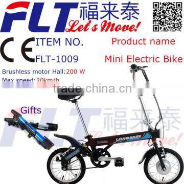 Mini ultra light 24v 200w FLT-1009 folding electric bicycle