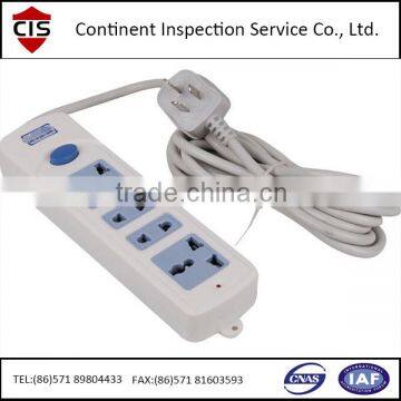 electric switch sockets multi socket with power line,extension plug Socket,inspection service in China,QC inspectors,quality