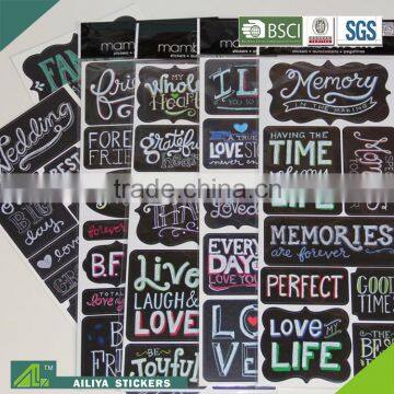 Custom supply various removable Self-adhesive vinyl chalkboard wall sticker