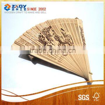 custom design paper wood craft fan for promotion