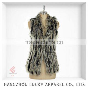 lady fashion real raccoon fur winter 2015 vest LK15082