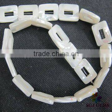 White Shell Rectangle Donut Beads Unique Beads Wholesale