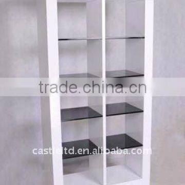 Wooden high gloss White Wall Book Shelf