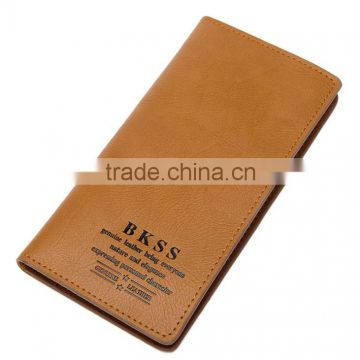 fashion real leather brown men wallet with Hot Stamping logo