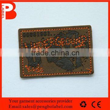 printing PU leather badge/patch label Accept Size and Logo Customized