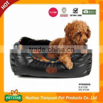 Square Shape PU Leather Water Resistant Dog Bed