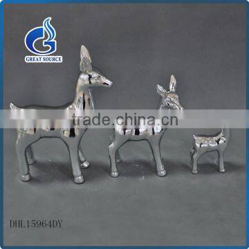 small ceramic deer standing shape christmas reindeer figurines for kids