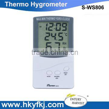 Hot sell! digital Thermo Hygrometer with Clock S-WS806