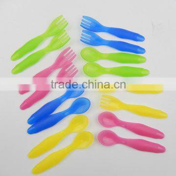 Hot sell! Plastic fork and spoon set for baby