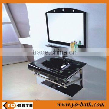 black surface glass basin sink