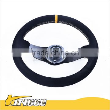 HOT SALE 14 inch / 350mm Steering Wheel Sport Racing Genuine Suede Steering Wheel Fit Most Boss Kit