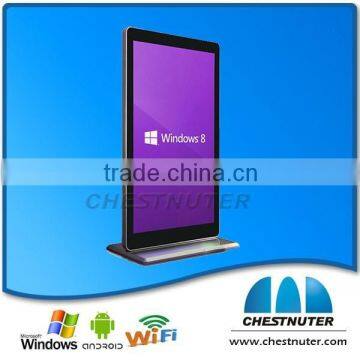 windows os 65 inch LED touch screen kiosk all in one computer with 1 year Warranty and digital signage solution software