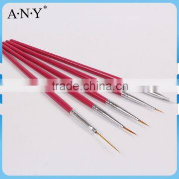 ANY Nail Art UV Gel Nail Painting Design 5PCS Set Nail Brush Wood Handle