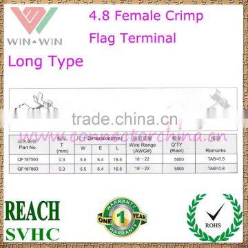 Female 4.8 crimp flag Terminal Long Type