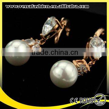 Crystal New Arrival Hanging Double Sided Pearl Earring, Fake Pearl Earrings photo-5