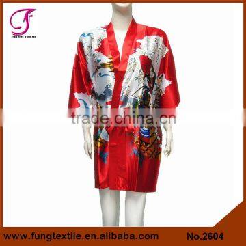 2604 Short Design Girl Pattern Silk 2015 Fashion Kimono Robes