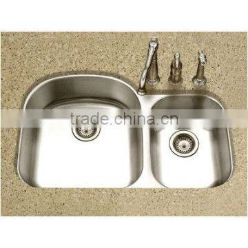 stainless double bowl undermount kitchen basin sink