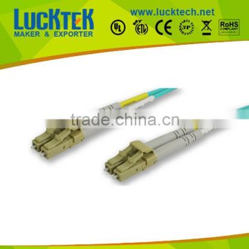 Lucktech LCLC-10GIG-3M 50/125-10 Gig Aqua Duplex Multi-Mode Fiber Optic Patch Cable, LC-LC, 3 Meters in Length Aqua