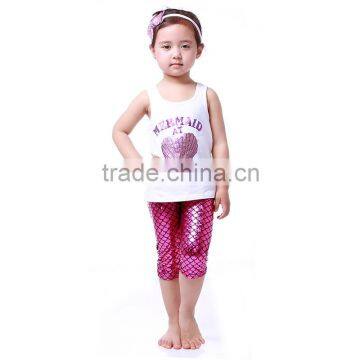 baby clothes The Mermaid girls outfits Mermaid girls capri set