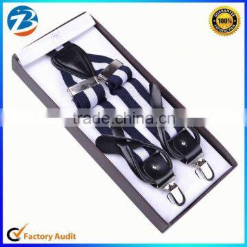 Custom High Quality 2 in 1 Leather Button End Stretchable Suspenders for Men                        
                                                Quality Choice