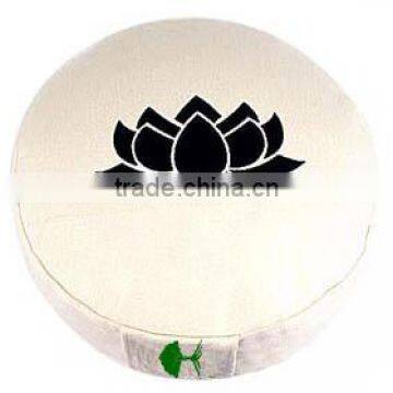 Yoga Meditation Round Zafu Cushion With Lotus Embroidery and With Buck Wheat Filling High Quality With Shape Pattern photo-2