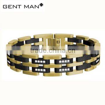 Factory price Bio Tungsten Carbide Bracelets , Gold Tungsten &carbon fiber Bracelet Inlay Magnets and Hematite