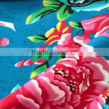 print flower knit fabric