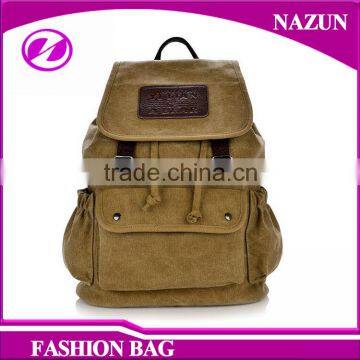 Baigou Manufacturer Durable Fashion Washed Canvas Backpacks With Draw String