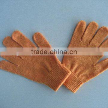 Fine 10G acrylic warm winter yellow soft gloves