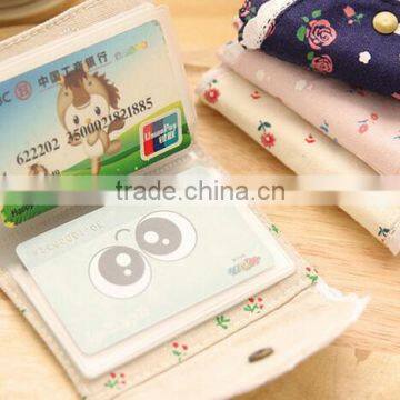 Fancy canvas business card case Credit card wallet purse name card holder passport ID card wallet