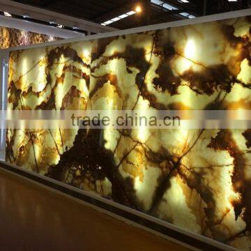 Wholesale book match backlit natural translucent white onyx