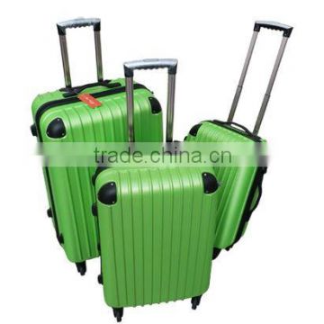 2012 3 pieces Black/Green ABS and PC trolley sets