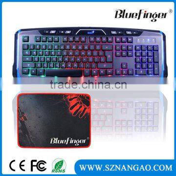 Rainbow backlit USB wired computer keyboard