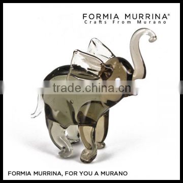 Clear Glass Elephant Lampworking Murano Glass Figruines for Gift and Deco