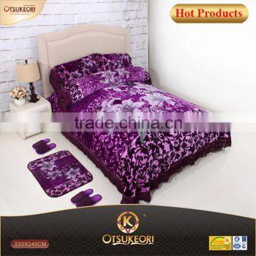 Colorful cheap bedding set and luxury 7PC bedding sets with MATS and prayer carpet