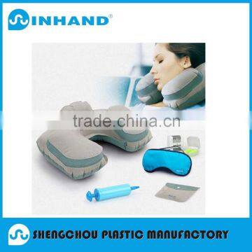 2016 ASTM ,EN71-1-2-3,Approved Eco-friendly Customizable Grey PVC Inflatable Travel Car Neck Rest Pillow