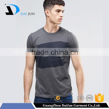 Mens Custom Fashionable 100% cotton printing stock Gray 180gsm t-shirt printing