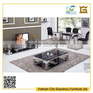 Hotsale modern marble top metal carving living room furniture units