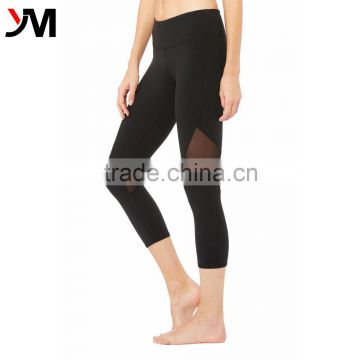 OEM 7/8 Women Jogging Leggings Manufacture Factory Yoga Mesh Capris